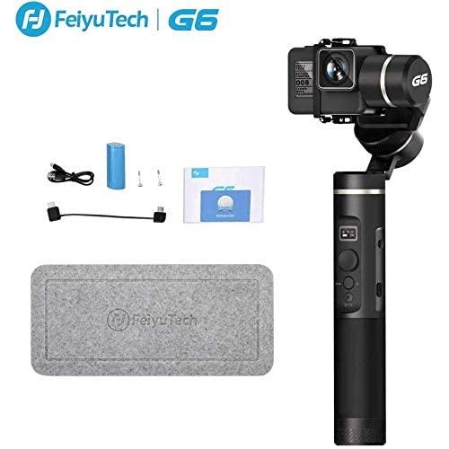 G6 3-Axis Handheld Camera Gimbal Stabilizer for GoPro Action Camera with WiFi Bluetooth OLED Screen for GoPro Hero 8 7 6 5 Sony RX0 Yi 4k DJI Osmo Action Camera Splash-Proof