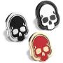 homEdge Cell Phone Skull Ring Grip, Set of 3 Packs 360° Adjustable Finger Ring Holder, Suitable for Magnetic Car Mount Kickstand for Cell Phone-Black+White+Red