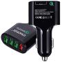USB Car Charger 4 Port Fast Chargers 3.0 Multi Sockets 2.4 Amp for iPhone Samsung