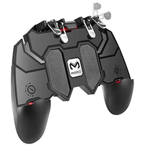 DELAM Mobile Game Controller with L1R1 L2R2 Triggers, PUBG Mobile Controller 6 Fingers Operation, Joystick Remote Grip Shooting Aim Keys for 4.7-6.5&quot iPhone Android iOS Cellphone Gamepad Accessories