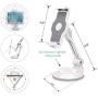 Grip Tight iPad Suction Cup Holder Fits 4-11” Display, Swivel Sticky Tablet Phone Stand Pad to Mount Smartphone, iPhone 5 6 7 iPad Mini, Cell on Smooth Surface Desk Countertop Mirror Car Truck Window