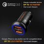 Metal Qualcomm Quick Charge 3.0 Car Charger by HUSSELL - 36W/6A Dual USB Ports QC 3.0 Car Charger Adapter - Smallest Case - NO Risk of Fire and Melting - Compatible with Any iPhone/Galaxy etc.