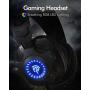 [New Version] EasySMX Xbox One Headset with Automatic Cycling RGB LED Lights, PS4 Headset with Noise Cancelling Mic, Gaming Headphones for PC, Laptop, Mac, PS3, Switch, PS4 Headphones