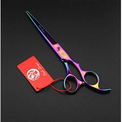 Purple Dragon Professional 7.0 inch 4PCS Pet Grooming Scissors Kit Japan Premium Steel Straight & Curved & Thinning Blade Dog Hair Cutting Shears Set with Case