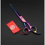 Purple Dragon Professional 7.0 inch 4PCS Pet Grooming Scissors Kit Japan Premium Steel Straight & Curved & Thinning Blade Dog Hair Cutting Shears Set with Case