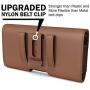 Bomea iPhone Xs Max Holster, iPhone 8 Plus 7 Plus Belt Clip Case, Premium Leather Holster Pouch Case with ID Card Holder for Apple iPhone Xs Max/6s Plus/7 Plus/8 Plus (Fit w/Phone Case on) Brown