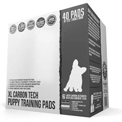 Bulldoglogy Carbon Black Puppy Pee Pads with Adhesive Sticky Tape - Extra Large Housebreaking Dog Training Wee Pads (24x35) 6 Layers with Extra Quick Dry Bullsorbent Polymer