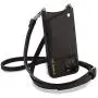 Bandolier Emma Crossbody Phone Case and Wallet - Black Leather with Silver Detail - Compatible with iPhone SE / 8, 7, 6 Only