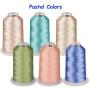 Simthread 42 Options Various Assorted Color Packs of Polyester Embroidery Machine Thread Huge Spool 5000M for All Embroidery Machines (6 Pastel)