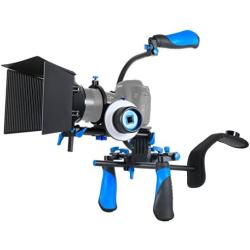 MARSRE DSLR Shoulder Rig Film Making Kit with Follow Focus, Matte Box, C-Shape Mounting Bracket and Top Handle for All DSLR Video Cameras and DV Camcorders