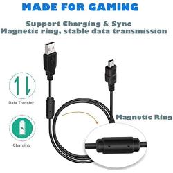 2 Pack 10ft PS3 Controller Charging Cable, USB 2.0 Type A to Mini B Cable Sync Cord for Sony Playstation 3 PS3/ PS3 Slim/PS Move Controllers, Cell Phones, Digital Cameras, TI-84 Plus CE etc