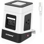 SAFEMORE USB Surge Protector Power Strip with 2 USB Charging Station,3 Power Outlet and 6.5Ft Extension Cord Power Tower for Nightstand Accessories,Tabletop, Game,Smartphone, White & Black