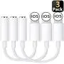 [3 Pack] Adapter Headphone Jack to 3.5mm Dongle for Phone 11 Pro 11/8/8 Plus/X/XS/XS Max/XR/7/7 Plus Earphone Adaptor Support All iOS Connector Audio Cable Earbuds(Support iOS 10.3-13) White
