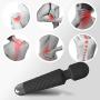 Cordless Wand Massager Handheld Therapeutic Vibrating Power for Travel Gift Magic Stress Away Suit for Muscle Aches and Personal Sports Recovery Waterproof Powerful Massager (Black)