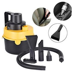 Huaze Portable Car Vacuum Cleaner High Power Corded Handheld Vacuum - 12V - Best Car & Auto Accessories Kit for Detailing and Cleaning Car Interior Wet Dry Vac Vacuum Cleaner (Yellow)