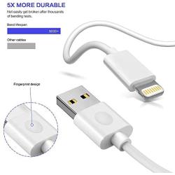 iPhone Charger, Atizzy Fast Charging Data Sync Transfer 2 Pack 6 Feet Lightning Cable with Dual Port Wall Charger Adapter Plug Compatible with iPhone Xs Max/XS/XR/X/8/7/6S/6/Plus/SE/iPad (White)