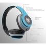 iJoy Matte Rechargeable Wireless Bluetooth Foldable Over Ear Headphones with Mic, Avatar
