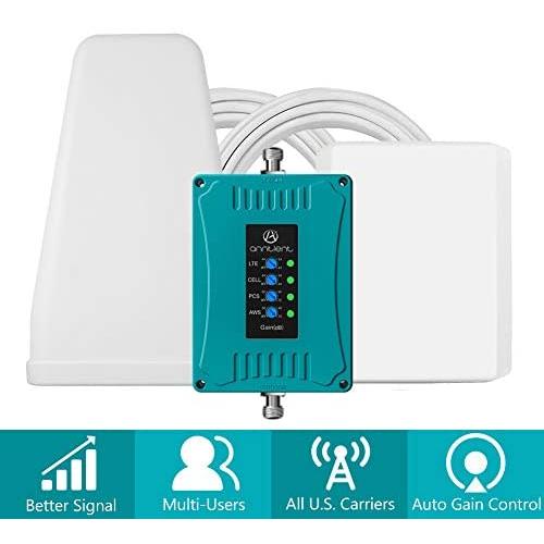 5-Band Cell Phone Signal Booster Repeater for All U.S. Carriers - Boosts GSM 3G 4G LTE Voice and Data for Verizon AT&T T-Mobile Sprint - Extend Coverage for Home and Office Up to 5,000Sq Ft