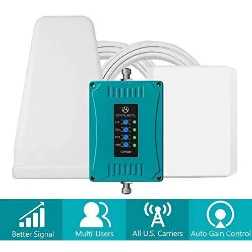 5-Band Cell Phone Signal Booster Repeater for All U.S. Carriers - Boosts GSM 3G 4G LTE Voice and Data for Verizon AT&T T-Mobile Sprint - Extend Coverage for Home and Office Up to 5,000Sq Ft