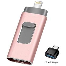 USB Flash Drive 128GB [3-in-1] Compatible iPhone, Kimiandy USB 3.0 Adapter External Storage Memory Stick Adapter Expansion Compatible iPad/iPod/Mac/Android/PC/iOS