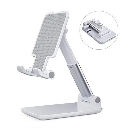 Adjustable Cell Phone Holder, Essager Foldable Tablet Stand Mobile Phone Mount for Desk Compatible with Samsung Galaxy ipad Mini iPhone X Xr Xs max All Smartphones