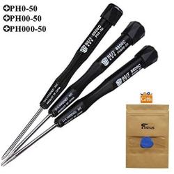 Set of 3 Phillips Screwdrivers PH0 PH00 PH000 with Antislip Plastic Handle - Great for iPhone Mobile Phone Laptop PC