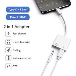 USB C to 3.5 mm Headphone Jack Adapter, Type C 3.5mm Headphone Audio Adapter Charger Converter Compatible with Samsung Galaxy S20 Ultra Note 10 S10 S9 Plus iPad Pro 2018 2019 Pixel 4 3 2 XL and More