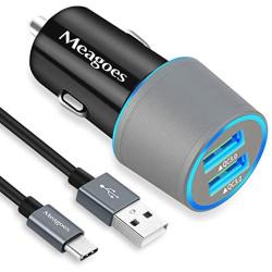 Meagoes USB C Car Charger, Dual Quick Charge 3.0 Port Fast Charging Adapter Compatible for Samsung Galaxy S20/Plus/Ultra/Note 10/9/8/A71/A70/A50/A51/A20, LG Stylo 6/5/4/Q70, Moto Z4/Z3/G Power/Stylus