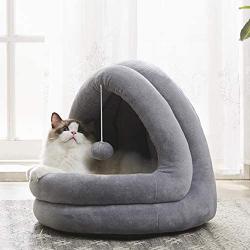 WESTERN HOME WH Cat Bed for Indoor Cats Large, Pet Tent Soft Cave Bed for Dogs and Small Cats, 2 in 1 Machine Washable Cat Beds, Super Soft Pet Supplies, Anti-Slip & Water-Resistant Bottom