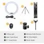 Yesker 10” Ring Light with 51 Inch Floor and Desktop Tripod Stand LED Ringlight 3 Light Modes 10 Brightness Level Phone Holder Selife Remote for Streaming Makeup Photography Zoom Wed Conferencing