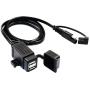 MOTOPOWER MP0609C 3.1Amp Waterproof Motorcycle Dual USB Charger Kit SAE to USB Adapter Cable Phone Tablet GPS Charger