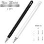 Digiroot Universal Stylus(2Pcs), Magnetic Disc Stylus Pen 2019 Updated Touch Capacitive Screen Pens for Apple/iPhone/Ipad/Microsoft/Surface with 3 Replacement Tips - (Black/White)