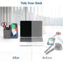Lecone 10W Fast Wireless Charger with Desk Organizer Qi Certified Fabric Induction Charger Stand Pen Pencil Holder Compatible iPhone 11/Xs MAX/XR/XS/X/8/8, Samsung S10/S9/S9+/S8/S8+/Note 10, Grey