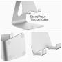 Adjustable Cell Phone Stand - ToBeoneer Phone Stand [Update Version] Multi Angle Dock Holder for All Mobile Phones, Desktop Office Home Accessories Desk - Silver