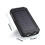 Solar Charger 30,000mAh, Solarprous Portable Dual USB Solar Battery Charger External Battery Pack Phone Charger Power Bank with Flashlight for Smartphones Tablet Camera (Black)