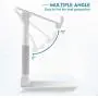 Foldable Portable Cell Phone Stand,Adjustable Height & Angle Smart Phone Holder for Desk,Case Friendly Sturdy Aluminum Metal Mobile Stand Compatible with iPhone11 Samsung Galaxy S10 & Tablets(6”-11”)