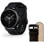 Moto 360 3rd Gen 2020 - Wear OS by Google - The Luxury Stainless Steel Smartwatch with Included Genuine Leather and High-Impact Sports Bands - Phantom Black