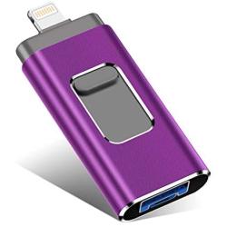 USB Flash Drive for iPhone Memory Stick Photo Stick 256GB for iPhone External Storage Photostick MobileThumb Drive USB 3.0 Compatible iPhone/iPad/Android Backup OTG Smart Phone (256GB, Purple)