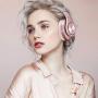 Bluetooth Headphones Over Ear, Pollini Wireless Headset V5.0 with Deep Bass, Soft Memory-Protein Earmuffs and Built-in Mic for iPhone/Android Cell Phone/PC/TV (Rose Gold)