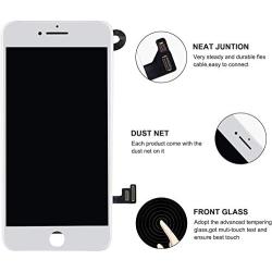 for iPhone 8 Screen Replacement, LCD Display 3D Touch Screen Digitizer Full Assembly with Proximity Sensor, Ear Speaker and Front Camera (Screen Replacement for iPhone 8 White)