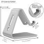 OMOTON [2 Pack] Cell Phone Stand Phone Holder for Desk, Desktop Cell Phone Stand Compatible for All iPhone and Android Smartphone (Silver)