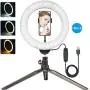 10 LED Ring Light with Tripod Stand, Bluetooth Remote & Phone Holder, AIDISITE Dimmable Ring Light Kit with 3 Colors for YouTube Video Shooting, Makeup, Selfie, Photography, Live Streaming