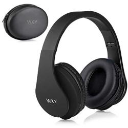 Over Ear Bluetooth Headphones, WXY Wireless Headset V5.0 with Built-in Mic, Micro TF, FM Radio, Soft Earmuffs & Lightweight for iPhone/Samsung/PC/TV/Travel(Black)