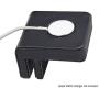 MobileVision Slim Black Faux Leather Executive Stand with Adapter for Compatible Apple Watch Combo for Docking Watch, Smartphones, Tablets, Laptops