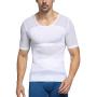 HEXIN Mens Slimming Body Shaper Shirts Abs Abdomen Shapewear Sports Compression Tops