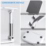 Cell Phone Stand for Desk， Phone Stand,Height Increasing Phone Cradle, Adjustable Phone Stand Desktop Phone Holder Cradle Dock Compatible with All Mobile Phones,Tablets (7-10")(White)