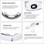 Smart Neck Massager with Heat, Electric Pulse Neck Massager Pressure Point,Wireless 3D Travel Neck Massage Equipment for Office, Home, Sport (White)