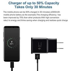 Fast Charger Compatible Samsung Galaxy S9 S9 Plus S8 S8 Plus S10 S10 Plus, Adaptive Fast Charging Wall Charger Travel Plug with USB Type C Cable Compatible Samsung Galaxy S8 S9 S10 Plus Note 8 9 10