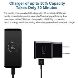 Fast Charger Compatible with Samsung Galaxy S8 S8 Plus S9 S9 Plus S10 S10 Plus Note 8 Note 9 Note 10 S7 S7 Edge S6 S6 Edge, Quick Charge 3.0 Fast Charging USB Wall Charger Plug for Samsung [2 Pack]