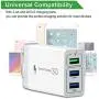 Wall Charger Fast Adapter,[ QC 3.0 + 2 USB ] Fast Wall Charger 3 Ports Tablet iPad Phone Fast Charger Adapter Quick Charge 3.0 Travel Plug Compatible Samsung, LG, HTC, iPhone More (1 Pack White)
